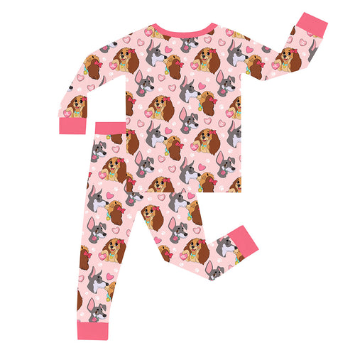 FancyPrince Valentine Dog True Love Kid Bamboo Two-Piece Pajama Set