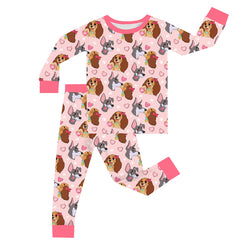 FancyPrince Valentine Dog True Love Kid Bamboo Two-Piece Pajama Set