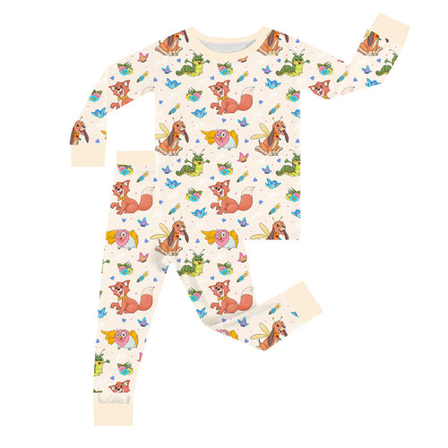 FancyPrince Fox Hound Kid Bamboo Two-Piece Pajama Set