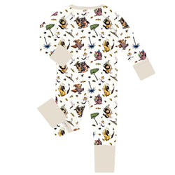 PREORDER FancyPrince Monster Adventure Baby Bamboo Zipper Romper Pajamas