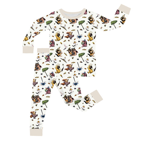 FancyPrince Monster Adventure Kid Bamboo Two-Piece Pajama Set