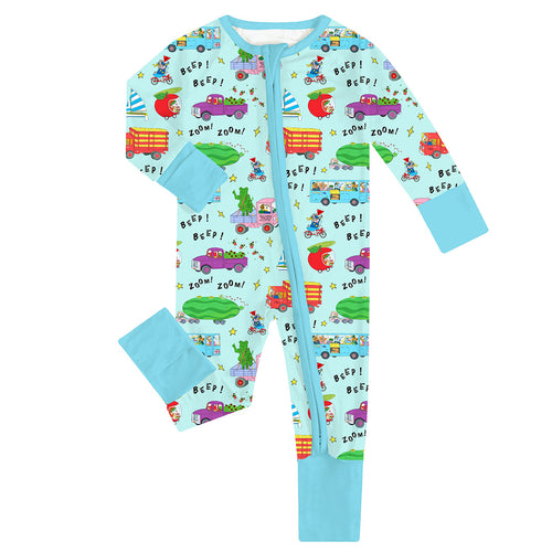 FancyPrince Fruit Transportation Baby Bamboo Zipper Romper Pajamas