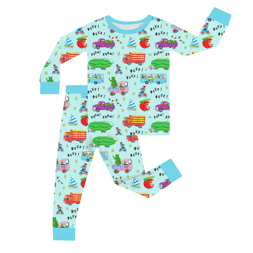 FancyPrince Fruit Transportation Kid Bamboo Two-Piece Pajama Set