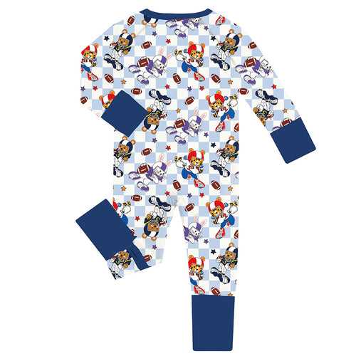 FancyPrince Animal American Football Baby Bamboo Zipper Romper Pajamas