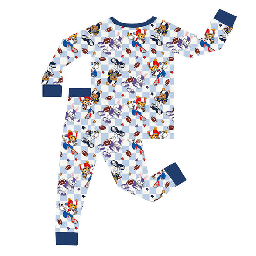 FancyPrince Animal American Football Kid Bamboo Two-Piece Pajama Set