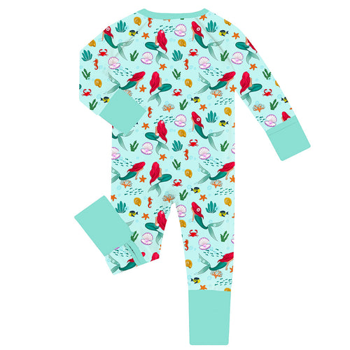 FancyPrince Little Mermaid Baby Bamboo Zipper Romper Pajamas