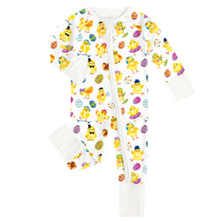 FancyPrince Easter Egg Chick Baby Bamboo Zipper Romper Pajamas