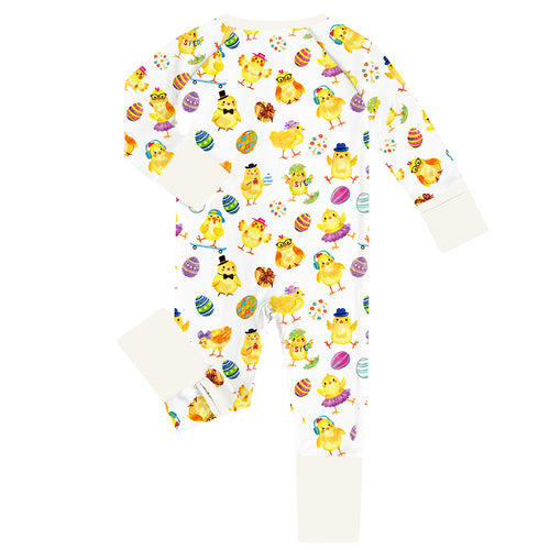 FancyPrince Easter Egg Chick Baby Bamboo Zipper Romper Pajamas