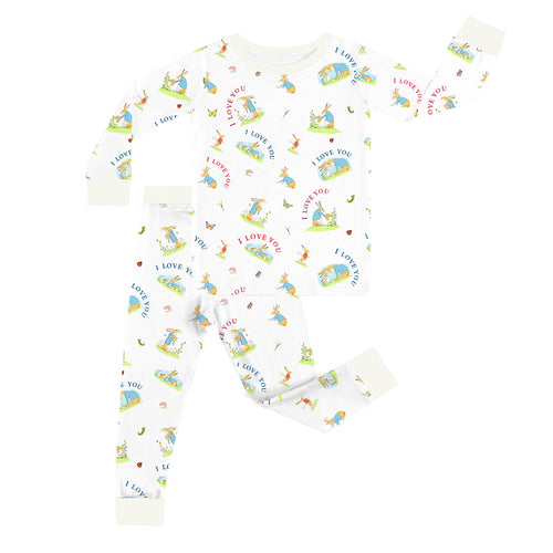 FancyPrince Mother's Day Bunny Love Kid Bamboo Two-Piece Pajama Set