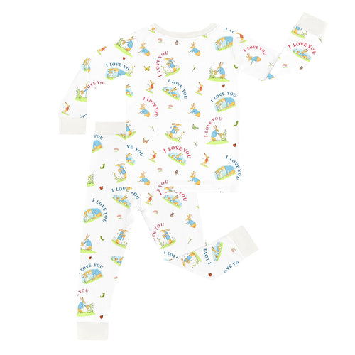 FancyPrince Mother's Day Bunny Love Kid Bamboo Two-Piece Pajama Set