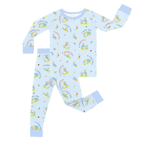 FancyPrince Mother's Day Bunny Love Kid Bamboo Two-Piece Pajama Set