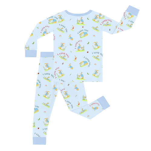 FancyPrince Mother's Day Bunny Love Kid Bamboo Two-Piece Pajama Set