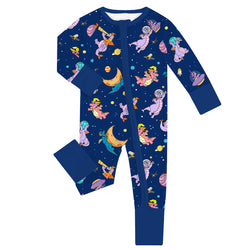 FancyPrince Cartoon Dragon Flying Baby Bamboo Zipper Romper Pajamas