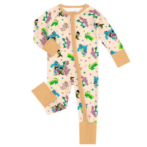 FancyPrince Dragon Adventure Baby Bamboo Zipper Romper Pajamas