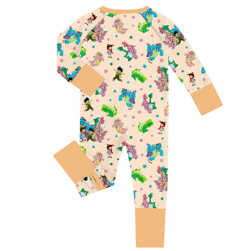 FancyPrince Dragon Adventure Baby Bamboo Zipper Romper Pajamas