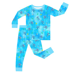 FancyPrince Colorful Fish Kid Bamboo Blue Two-Piece Pajama Set