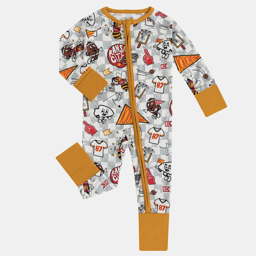 Kansas City Chiefs American Football Baby Bamboo Zipper Romper