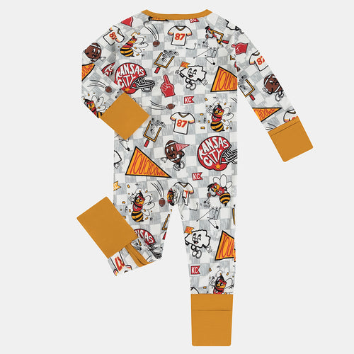 Kansas City Chiefs American Football Baby Bamboo Zipper Romper