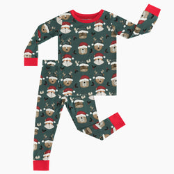 Christmas Bear Deer Kids Bamboo 2 Pieces Pajama Set