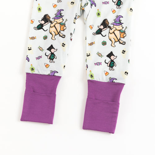 Today's Deals Purple Bamboo Halloween Bear Zippered Footie Pajamas for Babies