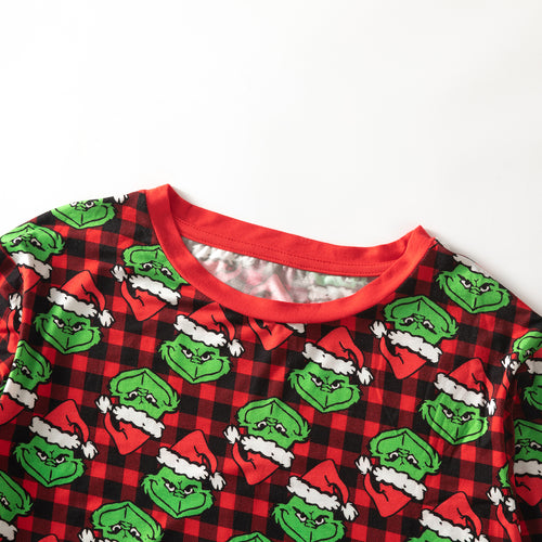 Christmas Green Face Red Matching Family Pajama Sets