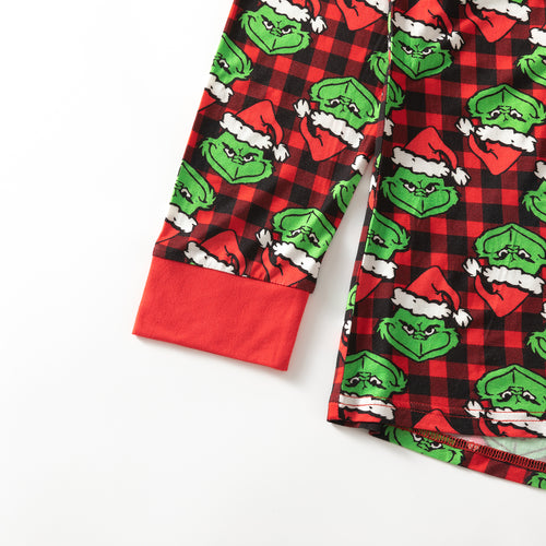 Christmas Green Face Red Matching Family Pajama Sets