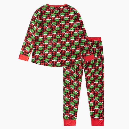Today’s Deals Christmas Green Face Red Women's Bamboo Pajama 2pcs Set