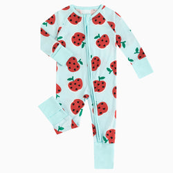 Apple Polka Dot Print Bamboo Zippered Sleeper