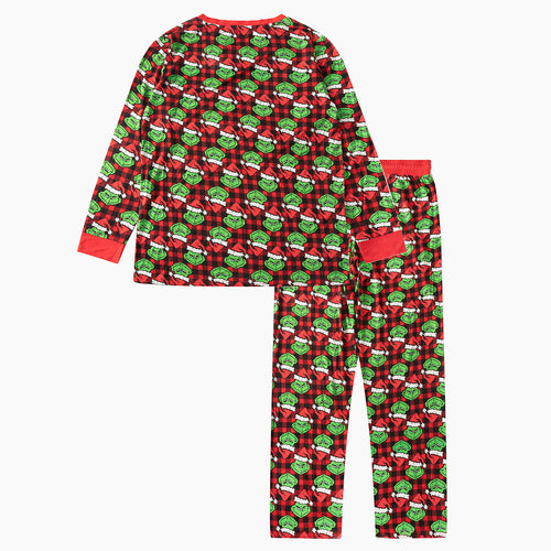Today’s Deals Christmas Green Face Red Men's Bamboo 2pcs Pajama Set