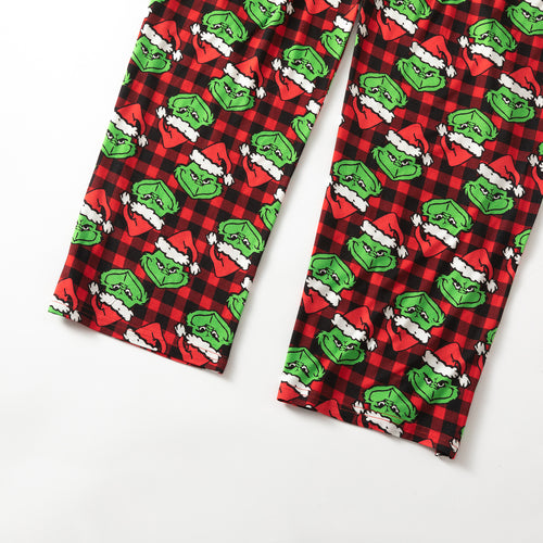 Christmas Green Face Red Matching Family Pajama Sets