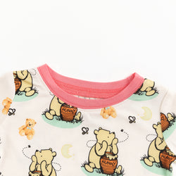 Cute Silly Bear Two-Piece Bamboo Viscose Pajama Set