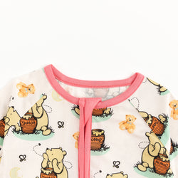 Cute Silly Bear Bamboo Zipper Pajamas