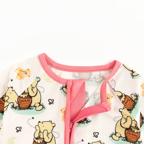 Cute Silly Bear Bamboo Zipper Pajamas