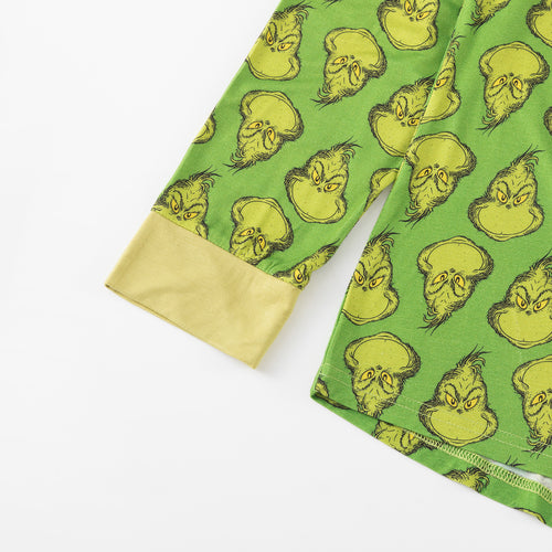 Christmas Green Guy Print Bamboo Family Matching Pajamas