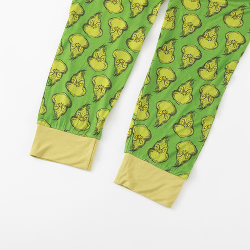 Christmas Green Guy Print Bamboo Family Matching Pajamas