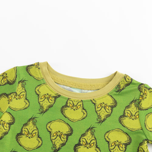 Christmas Green Guy Print Bamboo Family Matching Pajamas