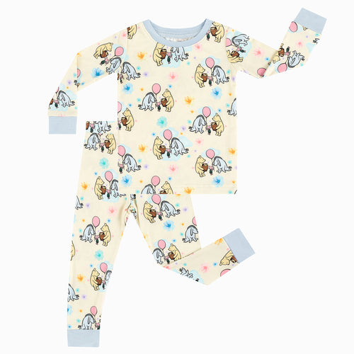 Baby's Romantic Bear Pattern Two-Piece Bamboo Pajamas