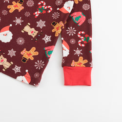 Christmas Red Gift Print Long Sleeve Bamboo Set for Toddlers