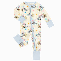 Bamboo Viscose Romantic Bear Print Convertible Romper for Babies