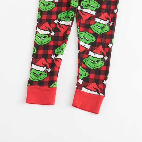 Christmas Green Face Red Bamboo Two-Piece Pajama Set