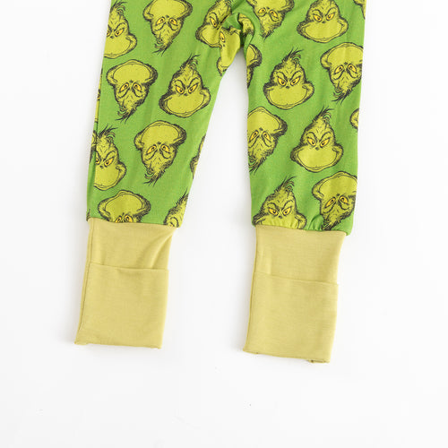 Christmas Green Guy Print Bamboo Family Matching Pajamas
