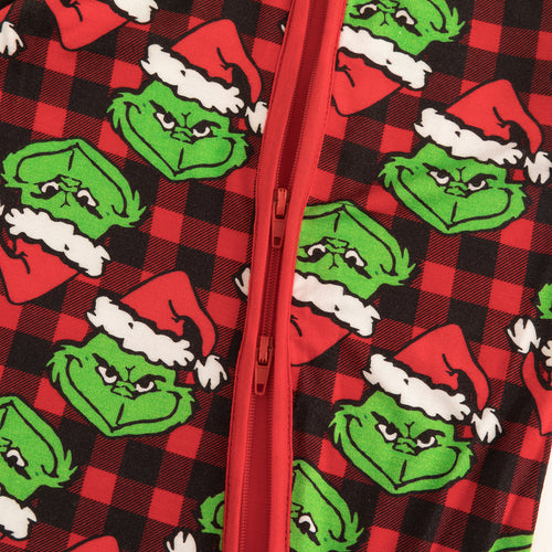 Christmas Green Face Red Bamboo Zip Romper