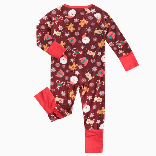 Today's Deals Christmas Red Gift Print Bamboo Viscose Zippy Romper