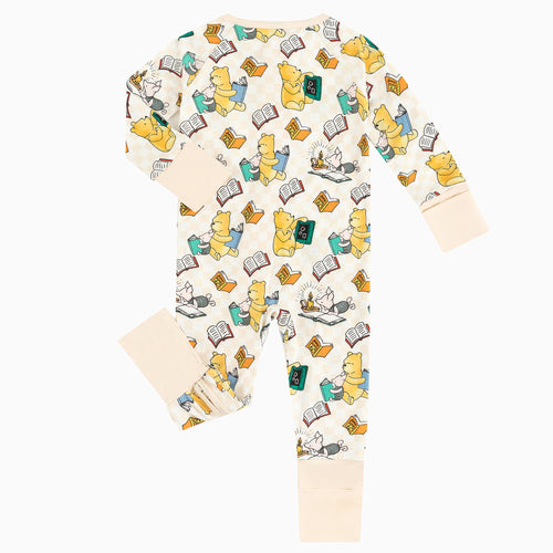 Little Bear Immersed In Learning Pattern Bamboo Zip Romper