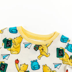 Little Bear Schoolbag Design Two-Piece Bamboo Viscose Pajama Set