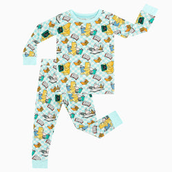 Swim The Ocean Of Knowledge With Little Bear Pattern Bamboo Pajama Set