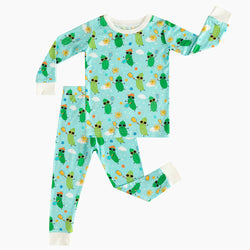 Black Friday Cucumber Print Two Piece Bamboo Pajamas