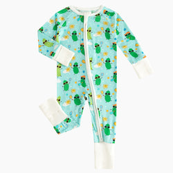 Black Friday Cucumber Print Bamboo Pajama Convertible Footie Romper