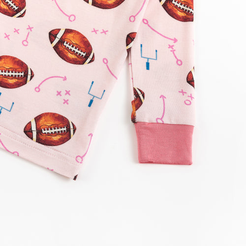 Pink American Football Kids Bamboo 2 Pieces Pajama Set