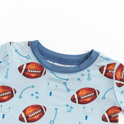 Blue American Football Kids Bamboo 2 Pieces Pajama Set